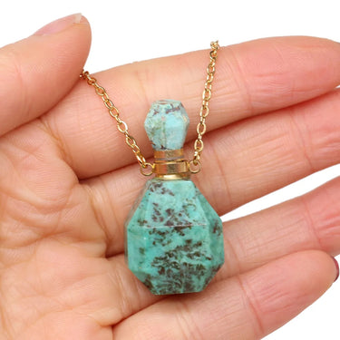 Delightful Days Turquoise Perfume Bottle Pendants Necklace YourSoulPlace.com